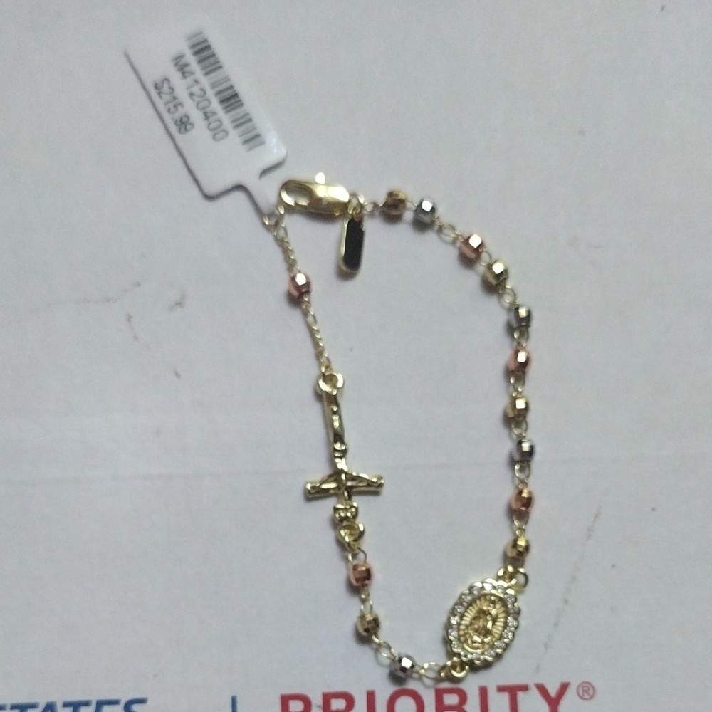 Elegant 14kGF 6" Religious Bracelet